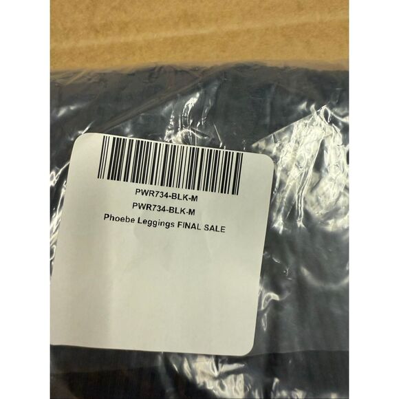 New Gigi C Phoebe Rib Knit High Waist Cutout Tied Leggings M Black - Picture 6 of 7